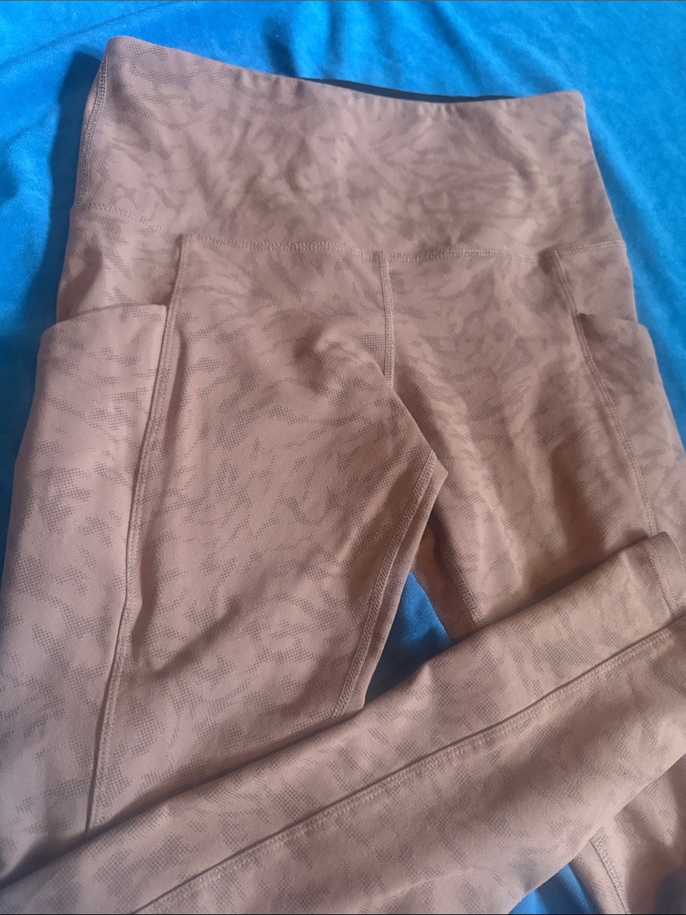 Tuff Athletics Dark small purple/brown High-Waist Performance Leggings, pockets